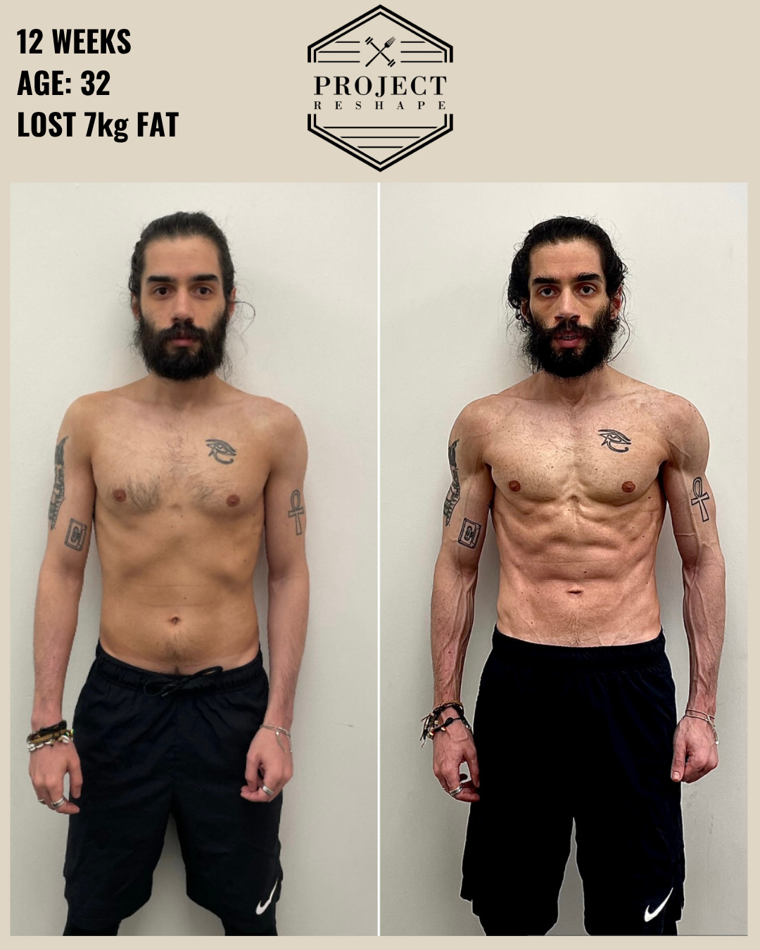 Transformation in 12 weeks at age 32 lost 9% body fat